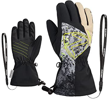 Ziener Guanti da sci per bambini, per sport invernali, impermeabili, extra caldi, in lana, Galaxy Print, 7