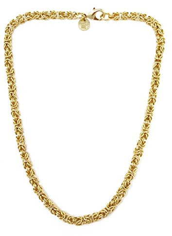 Byzantiner Königskette rund 18kt Doublé 5mm Länge 90cm, Halskette Herren-Kette Goldkette Damen Geschenk Schmuck ab Fabrik Tendenze-Italy