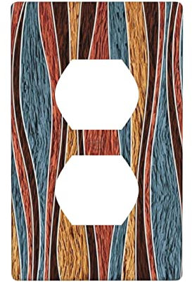 Bunte Streifen-Duplex-Steckdosen-Wandplatte, elektrische Steckdosen-Abdeckplatte, klassische Gebäude-einzelne Duplex-Steckdosen-Wandplatte/Schalter-Platte/Abdeckung