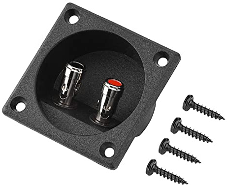 2,2 Quadratischer 2-Wege-Lautsprecherbox-Anschlussbecher mit Bananensteckern, Schraubanschlussklemme, Subwoofer-Box, Lautsprecheranschlussplatten für DIY-Heimauto-Stereo-Lautsprecher-Subwoofer