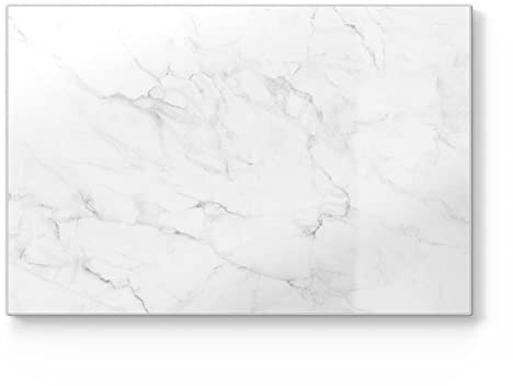 DEQORI Schneidebrett aus Glas | groß 30x20 cm | Motiv Marmorplatte im Detail | Design Schneideplatte für Küche | Frühstücksbrett antibakteriell & rutschfest | Glasplatte & Servierplatte