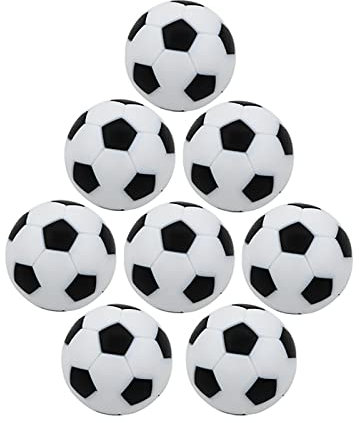 WUDQIJI Tischfußball Kickerbälle 32mm 8 Stück Mini Tischkicker bälle Kicker Bälle Tischkickerbälle Ersatzbälle Mini Sportbälle aus ABS Kunststoff für Erwachsene und Kinder (Schwarz und Weiß)