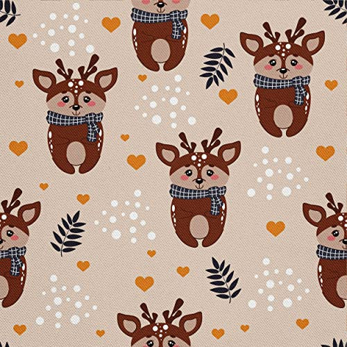 HEKO PANELS Stoff Oxford wasserdichte Meterware Canvas-Stoff Polyester Stoff Zum Nähen Nähstoffe Dekostoffe Wasserabweisend Blickdicht Hirsche 5 Meter 155 x 500 cm