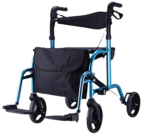 Faltbarer 4-Rad-Gehwagen mit feststellbaren Bremsen, Mobilitätshilfe, leicht zu manövrieren und höhenverstellbar, Krücken für ältere und behinderte Benutzer