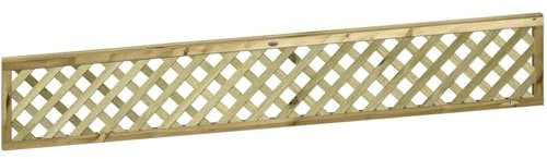 Urban Capped Diamond 6x1ft (W: 6ft x H: 1ft) Fully Framed Smooth-Planed Modern Decorative Pressure-Treated Trellis Panel Thick/Strong Laths 45mm Holes Width 1828mm x Height: 320mm