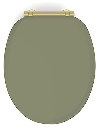 Gelco Design Abattant WC Rond en MDF Kaki Déclipsable Soft Close