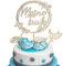 4 Pcs Cake Topper Taufe Holz, Tortendeko Taufe für Junge Mädchen Meine Taufe Torten Topper Taube Fisch Kuchen Deko für Babyparty, Babydusche Taufe Deko