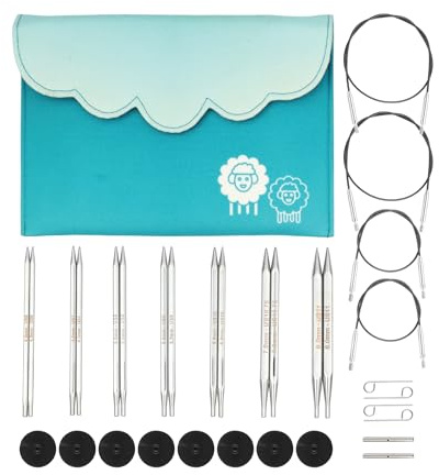 KnitPro Nova Cubics Deluxe Austauschbare Nadelspitzen Set 5” (13cm) I 7 Größen (4mm bis 8mm)
