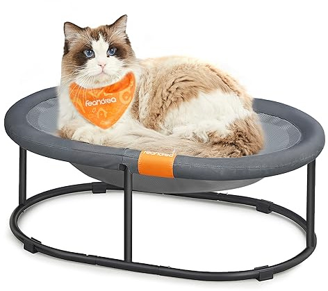 Feandrea Elevated Cat Bed, Breathable Hammock, Washable Mesh
