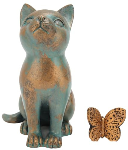 Katzenfigur Katze Gartenfiguren Katze Gartendeko aus Kunstharz für Außen Balkon Gartendekoration Innenhof Layout