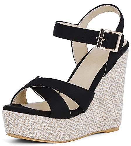 Gicoiz Mode Espadrille Femmes Bout Ouvert Plateforme Compensées Sandal