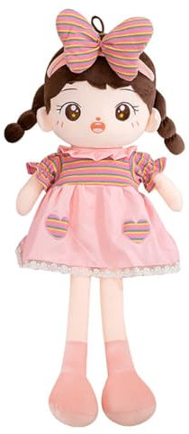 BYNYXI Mädchen Plüschpuppe, 80cm Niedliche Kuschelpuppe Mädchen Stoffpuppe Gefüllte Plüsch Spielzeug Puppe Baby Puppe Doll Kuschelpuppe Weiche Stoffpuppe Babypuppe Spielzeug für Baby Mädchen