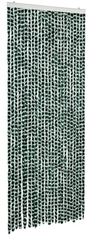 vidaXL Fliegenvorhang Grün und Weiß 100x230 cm Chenille