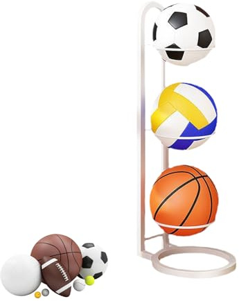 Wpsagek Basketballständer, 2/3/4/5 Stufiges Vertikale Ballaufbewahrung, Innenbereich Ballregal, Metall Ballständer Display Halter Für Fußball Basketball