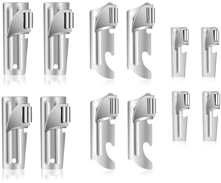 Rordigo Pack of 12 Can Openers Camping Can Opener with Key Rings P-38, P-51 and P-57 Stainless Steel