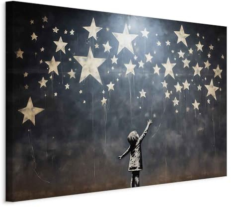murando - Leinwandbild Banksy art 120x80, 120x80 cm, 1-teilig, Schlafzimmer | Hochwertige Leinwand, sofort aufhängbar, ideal fürs Wohn- oder Schlafzimmer, wasserfest und lichtecht, langlebig, stilvoll