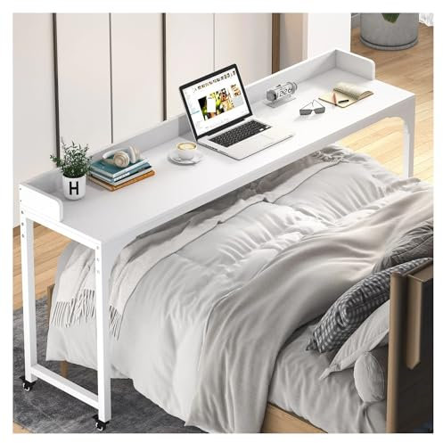 OWOHYG Überbetttisch Überbetttisch mit Rollen Überbetttisch mit Rollen, Queen Size Mobiler Computertisch Steharbeitsplatz Laptopwagen, Überbetttisch