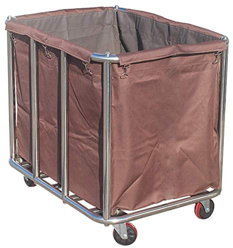 Carrito de servir, carrito de salón de belleza, carrito de herramientas, carros con ruedas, carrito de recogida rodante, carrito de limpieza de acero inoxidable para servicio de lavandería de hotel,