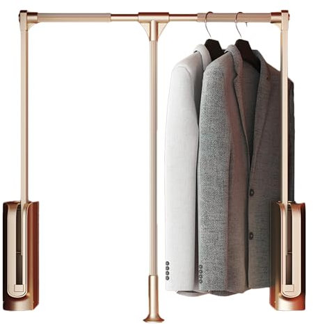 Ausziehbare Garderobenstange, Verstellbare Garderobenstange, Zusammenklappbare Garderobenstange, Teleskop-Garderobenaufhänger Aus Aluminiumlegierung, Kleiderstange Spart Platz, Tragkraft: 30 Kg(564-76