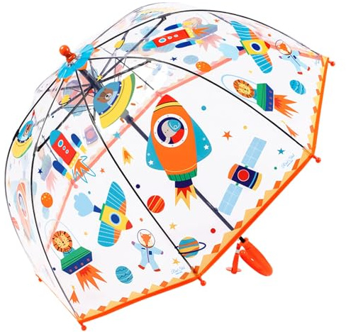 Chesoon Ombrello a bolla Trasparente per Bambini con superficie a Cupola Antivento Automatico Aperto 8 costole in fibra di Vetro Modello Rocket per i Ragazzi