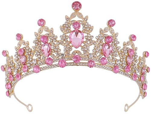 WRITWAA Brauthochzeit Tiara Kristallkronen Tiara Hochzeitskopfschmuck Haarreif Frauen Kopfbedeckung Leicht Für Hochzeit Party Fotografie Geburtstag 6.30X6.30X2.36In