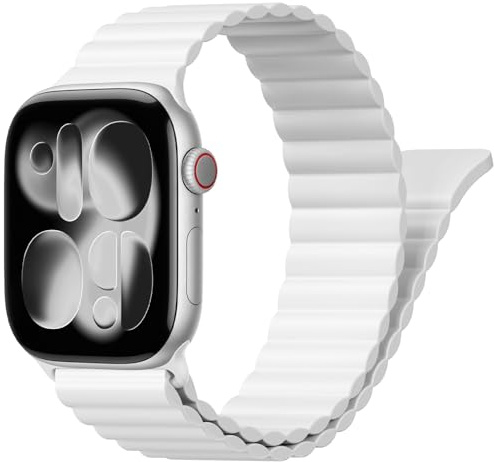 Magnetic Silicone Straps for Apple Watch Strap 40mm 38mm 41mm 42mm 44mm 45mm 46mm iWatch Strap for Women Men,Waterproof Sport Band for Apple Watch Series 11 10 9 8 7 6 5 4 3 SE 3/2nd Ultra/3/2 49mm