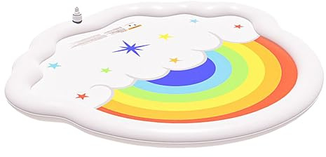 175x163 cm PVC Sprinkler Matte Für Garten Camping Und Schwimmbad Wassermatte Bodenfreundlich Gras Schützend Kinder Draußen Angeschlossen Sommergerä Für Garten Rasen Pool