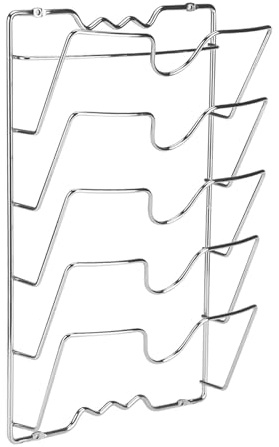Culnflun Pan Lid Holder, No Drilling Adhesive Wall Dimensions16.0 x 10.1 x 3.0Inch Cabinet Storage Rack Holder Door Mounted Rustproof Pot for Kitchen Storage Pan Lids