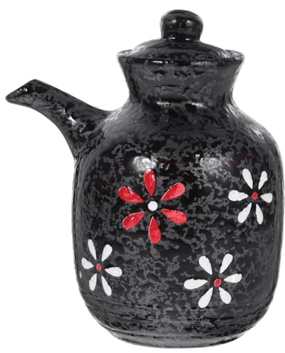 MOTHNUR Ceramic Vinegar Bottle Small Oil Vinegar Dispenser with Precise Pouring for Soy Sauce and Condiments Food Grade Ceramic Container for Kitchen Cooking and Restaurant Use
