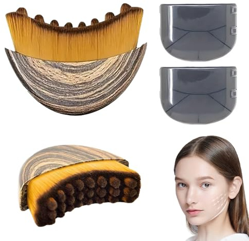 2 Stück Gesichtsbürste, Massage Lymphbürsten Gesicht, Schönheit Trockenbürste Lymphdrainage, Lymphatic Contour Face Brush für für Gesicht, Kinn und Jawline Sculpting