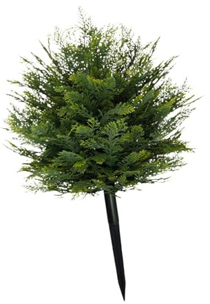 Dualoai Künstlicher Buchsbaum, Künstliche Sträucher, Feengarten Accessoires mit Bodenplatte Zur Dekoration von Hochzeitsveranden