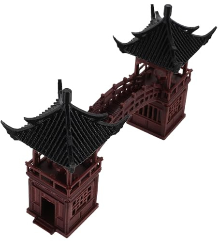 Homoyoyo Miniature Pagoda Statua Giapponese con Ponte Scultura Padiglione da Giardino Zen per Decorazione Bonsai e Acquari Accessorio Versatile per Miniature e Terrari