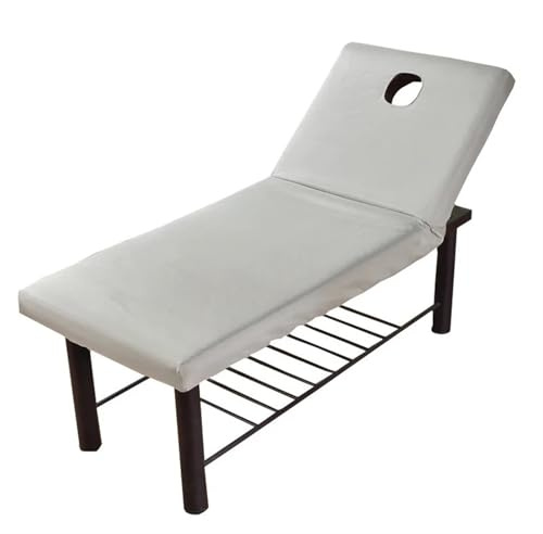 Copri Lettino Da Massaggio 1PC Coprimaterasso morbido for massaggio con foro for il respiro del viso, lenzuolo angoli for salone di bellezza, elastico multicolore(Gray)