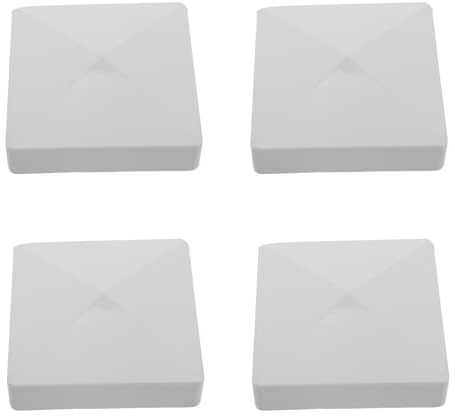 FUTUREORYY Lot de 4 Capuchons de Poteau Pvc Gris pour Clôture Extérieure, Installation à Pression, Protection Solide pour Jardin et Boîtes aux Lettres, Design Plat et Moderne