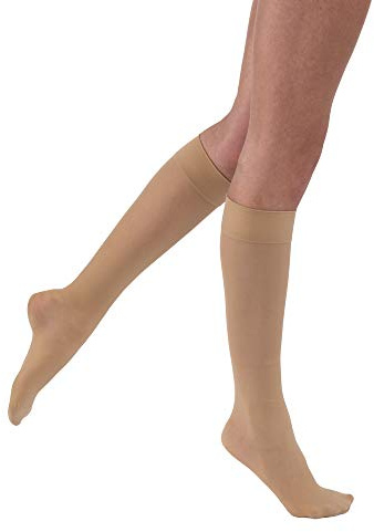 JOBST UltraSheer Kniestrümpfe, kniehoch, 15-20 mmHg Kompressionsstrümpfe, geschlossene Zehe, Medium Petite, Natur