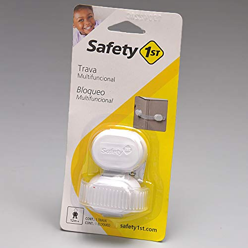 Safety 1st Barnlås för alla ändamål, justerbart lås för skåp och lådor, universalskydd för spädbarn och barn, ingen borrning, vit