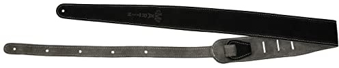 MARTIN Gitarrengurt aus schwarzem Wildleder, doppellagig, geprägtes Martin-Logo, Breite: 6 cm (A0016)