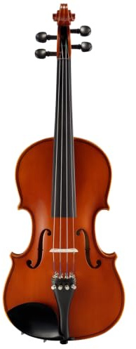 YAMAHA V5SA44 Akustik Geige – 4/4 Größe, handgefertigte Schüler Geige mit Fichtendecke, Ahornkorpus, Ebenholz Komponenten und Feinstimmern, inkl. Koffer, Bogen und Kolophonium – Braun