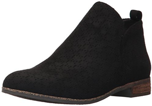 Dr. Scholl's Shoes Women's Rate Ankle Boot, Black Perforated Microfiber Suede, 8.5 US