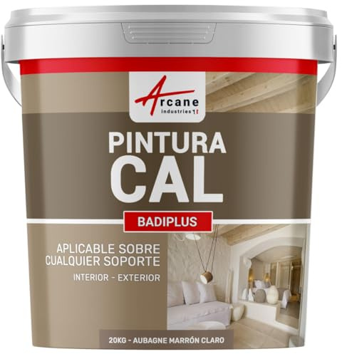 ARCANE INDUSTRIES Jabelga de Cal para Paredes Interiores y Fachadas Exteriores - BADIPLUS - Aubagne - Marrón Claro