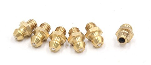 sourcingmap 6 Pcs Brass M6 x 1mm Car Thread Straight Grease Zerk Nipple Fitting | for Auto, for Car