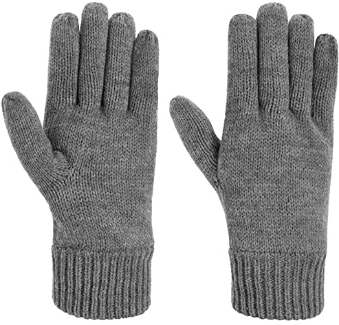 Lipodo Thinsulate 3M Strickhandschuhe Damen und Herren Herbst Winter grau L