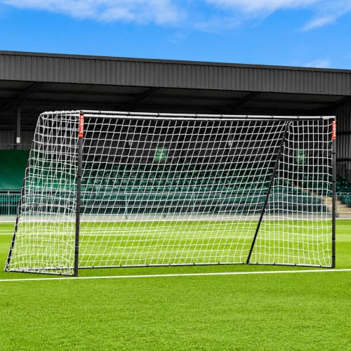 FORZA Steel42 Fußballtor [6 Größen] | Robustes Stahl-Fußballtor für Garten & Training | Wetterfest & Freistehend | Mit Bodenankern | Optional mit Rebounder-Netz