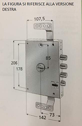 Serrature doppia mappa marca POTENT art.1840/37/S a 4 mandate e 3 punti di chiusura