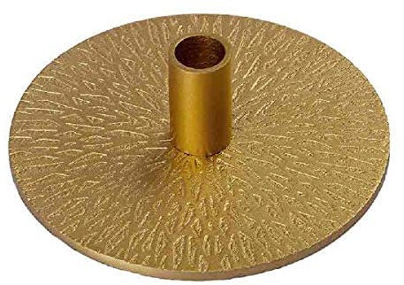 Kerzenleuchter für ganz dünne Kerzen Ø 13 mm auf Sternplatte mit Kerzentülle in Gold