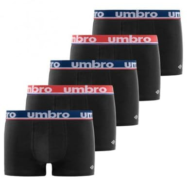 Umbro Underbyxor för män 100% bomull, boxer för män, luftiga nät, perfekt passform (5 st), klass 8, XXL
