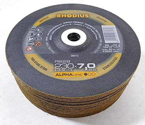 Rhodius RS28 Schruppscheiben 230 x 7,0 mm für Edelstahl/Stahl 10 Stück