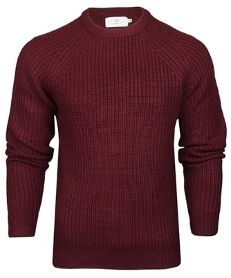Xact Maglione Girocollo a Maglia Grossa con Maniche Raglan per Uomo (Borgogna) XL