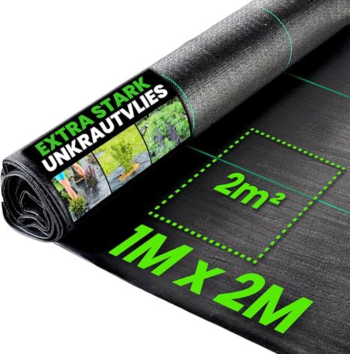 Green Thumbz Toile de Paillage - 1m x 2m (100 g/m²) Géotextile Bache Anti Mauvaise Herbe pour Jardin et Potager - Toiles de Paillage pour Aménagement Paysager, Couvre-Sol & Parterres de Fleurs