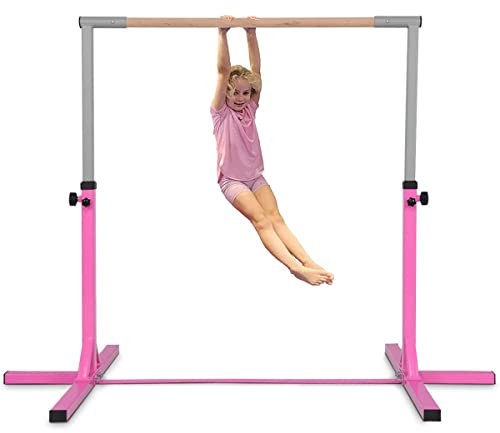 Gymnastik Turnreck Höhenverstellbare Turnstangen Kletterstange Reckstange Reck Rosa Turnen